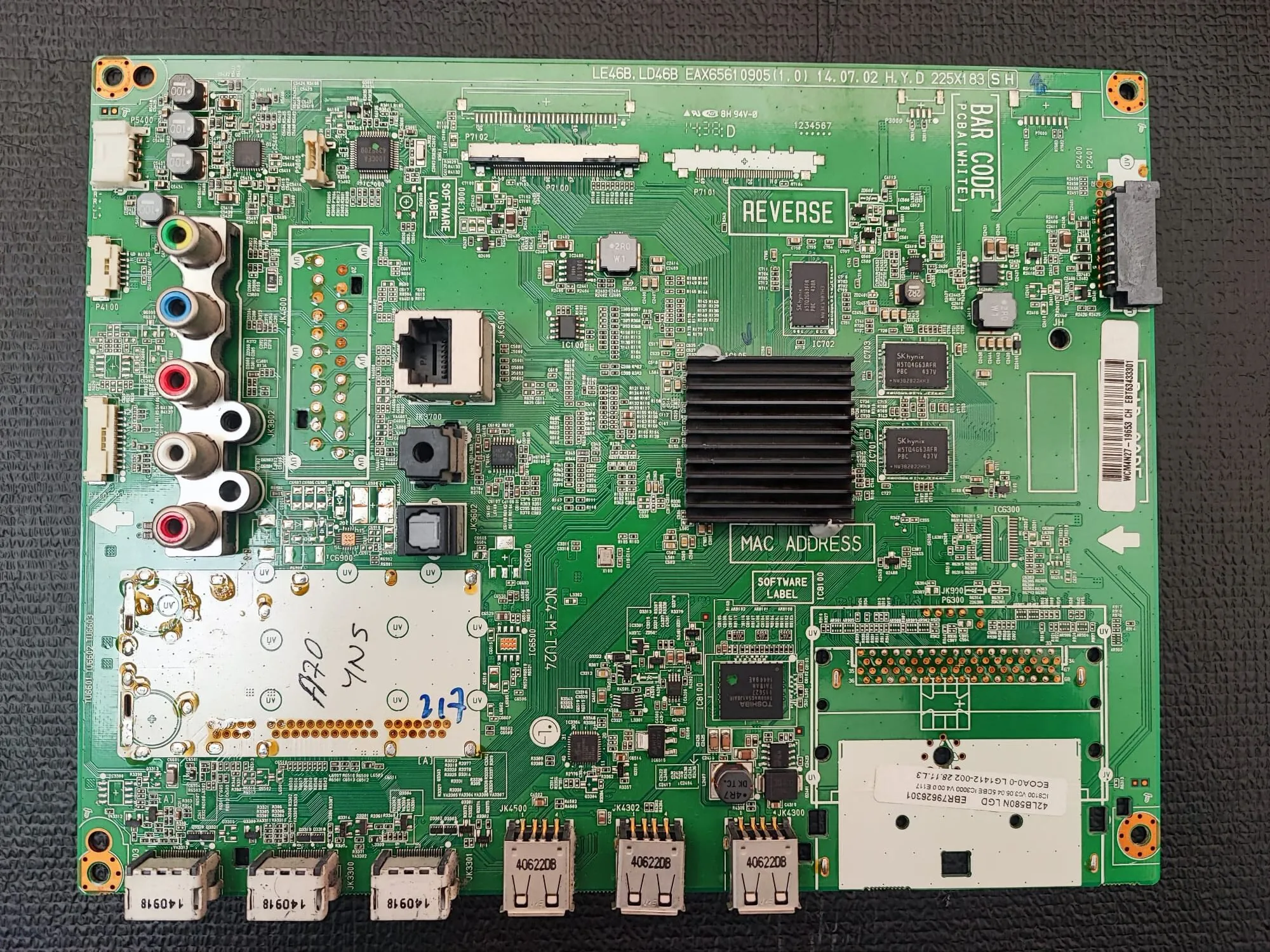 EAX65610905 LG ANAKART , EBT63433301 , 42LB580N , WCM4N27-19653 - Görsel 1